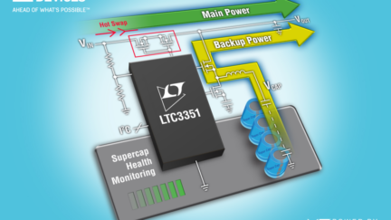 35V hot swappable supercapacitor backup power controller