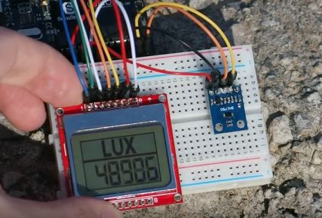 DIY Light (Lux) Meter using BH1750 sensor, Arduino and Nokia 5110