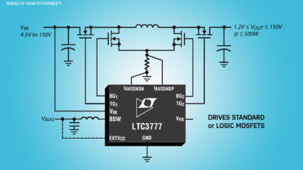 150VIN & VOUT Synchronous 4-Switch Buck-Boost Controller with Integrated Switching Bias Supply