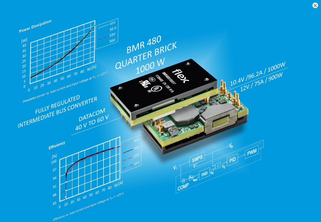 Flex Power Modules launches 1000W DC/DC advanced bus converter