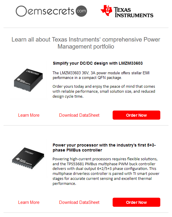 Discover the latest @TXInstruments #power management products on @oemsecrets