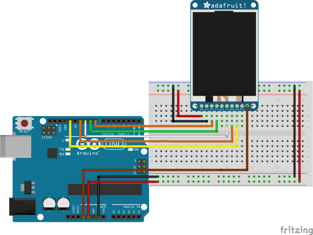 Using the ST7735 1.8″ Color TFT Display with Arduino