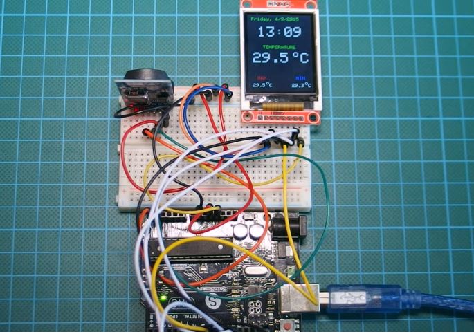 Arduino Real Time Clock with Temperature Monitor