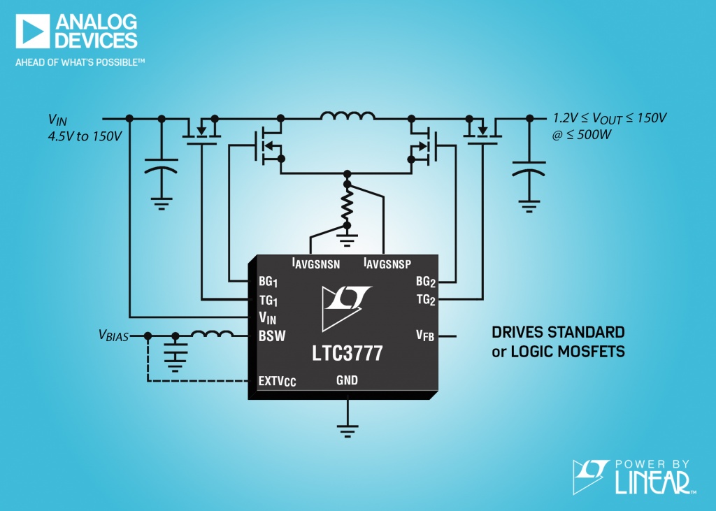 Synchronous four-switch buck-boost controller suits transport and medical use