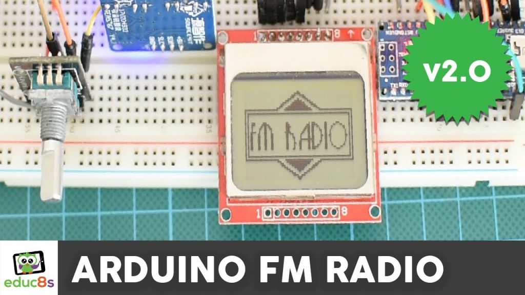 Arduino FM Radio project with a Nokia 5110 display and TEA5767 module