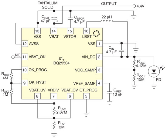 DC-DC converter starts up and operates from a single photocell