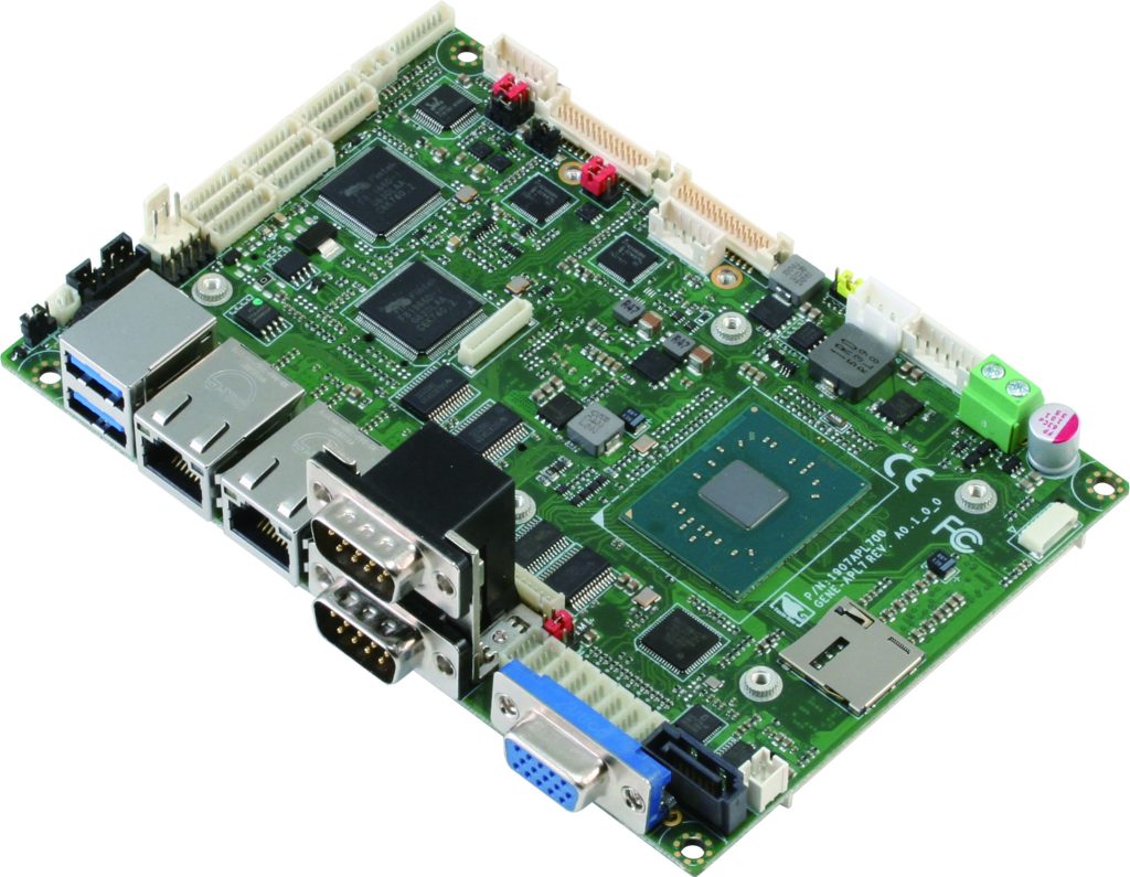 Ten USB ports and 12 COM ports mean there are no constraints on the slim type GENE-APL7