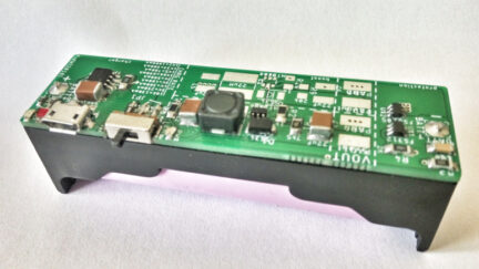 Lipo Charge/Boost/Protect board in 18650 cell holder format