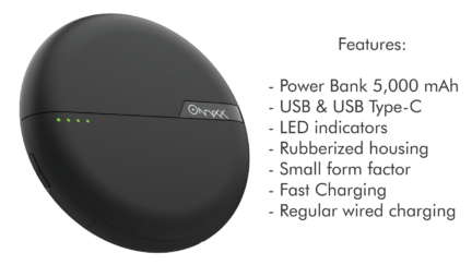 ONYXX – A new wireless charger with 5000mAh capacity