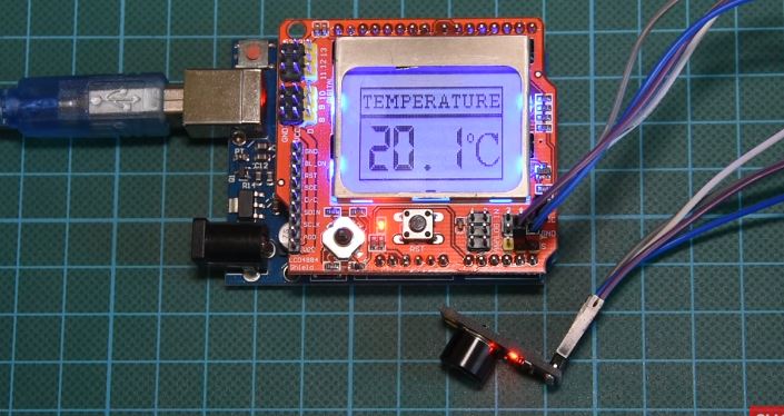Infrared Thermometer with Arduino and MLX90614 Temperature Sensor