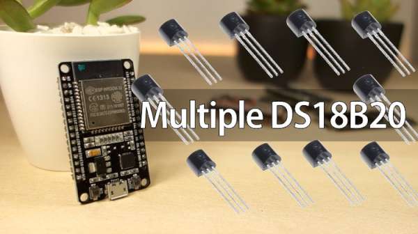 ESP32 with multiple DS18B20 temperature sensors