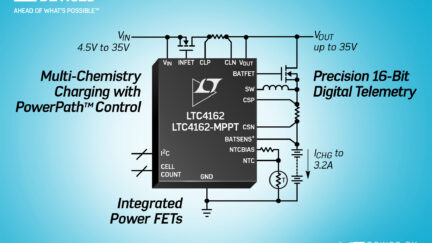 Integrated battery charger has optional power point tracking