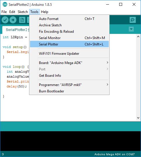 Using the Arduino IDE’s Serial Plotter Feature