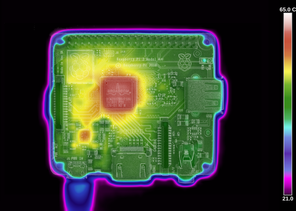 Raspberry Pi 3 A+ Thermal Photograph