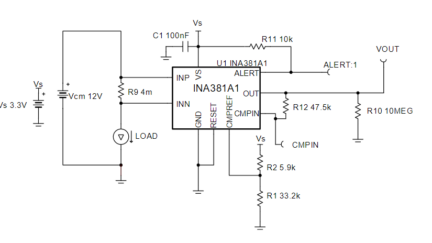 INA381A1 Overcurrent detection circuit