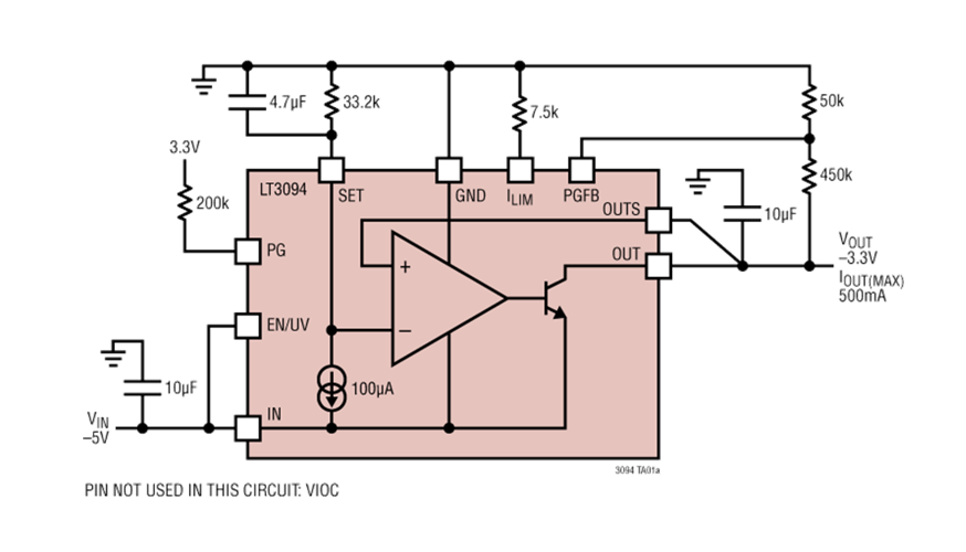 LT3094, −20V, 500mA, Ultralow Noise, Ultrahigh PSRR Negative Linear Regulator