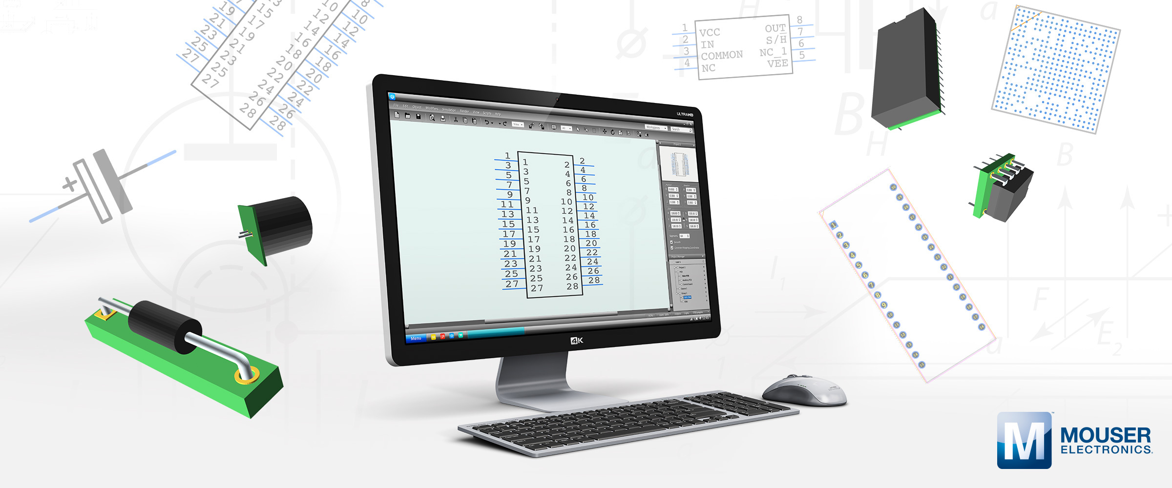 Mouser & SamacSys Offer Engineers Free PCB Footprints, Schematic Symbols and 3D Models