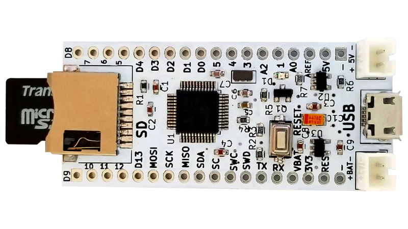 Zero BZ1 Arduino Board comes with SD and LiPo charger