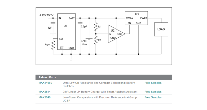 Low-current charger provides battery backup from USB to 1-cell applications