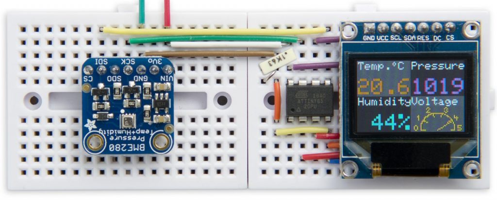 ATtiny85 Weather Station with SD1331 OLED display