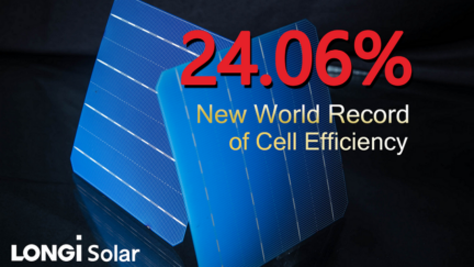 New 24.06% efficiency record for bifacial silicon solar cell