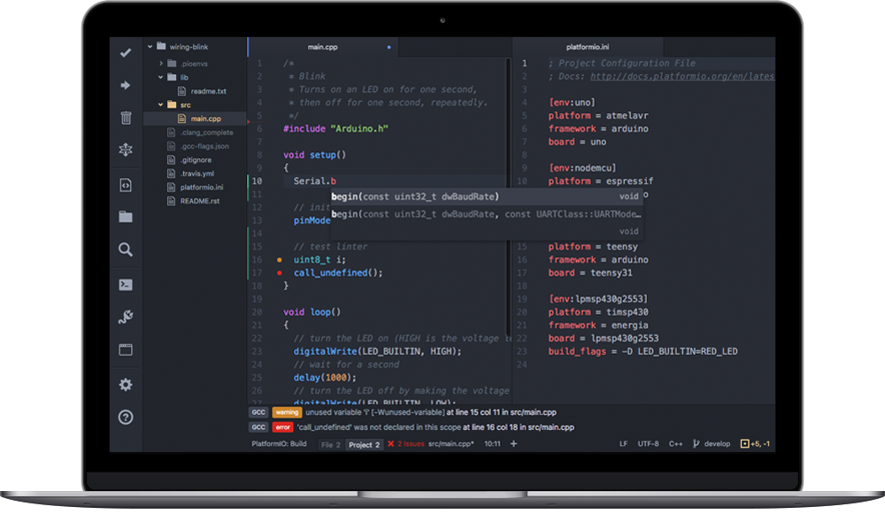 Programming Arduino on Visual Studio Code Editor with Platform.io or Arduino extension