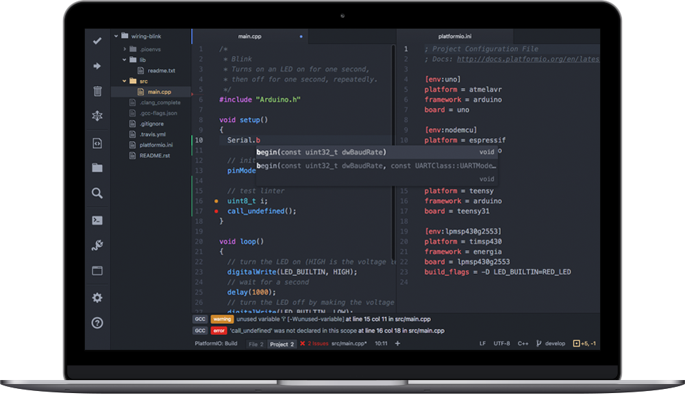 Programming Arduino on Visual Studio Code Editor with Platform.io or Arduino extension