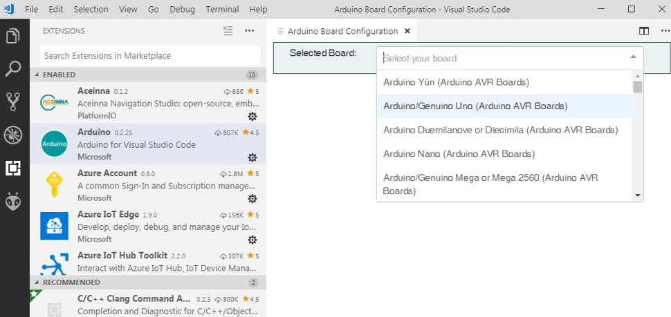 Select Board Type