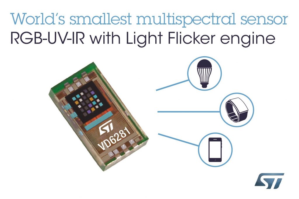 RGB UV IR light sensor is under 1x2mm