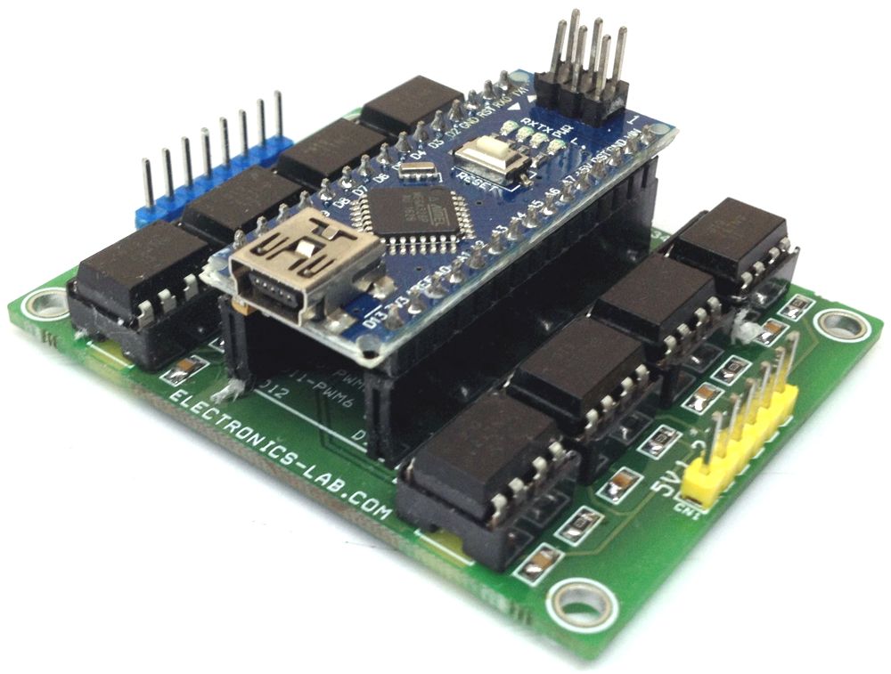 8 Channel Optically Isolated I/O Shield for Arduino Nano