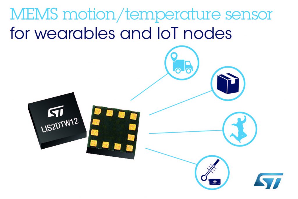 LIS2DTW12 – Temperature sensor combined with a 3-axis MEMS accelerometer