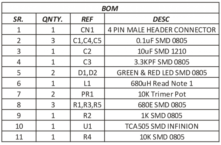 Inductive Proximity Sensor using TCA505 - Electronics-Lab.com