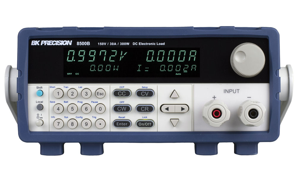 B&K Precision’s 8500B Series DC electronic loads with up to 0.1mV / 0.1mA of resolution