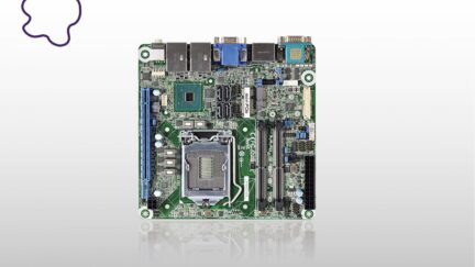 Mini-ITX form factor board has four video outputs with up to 6-core performance