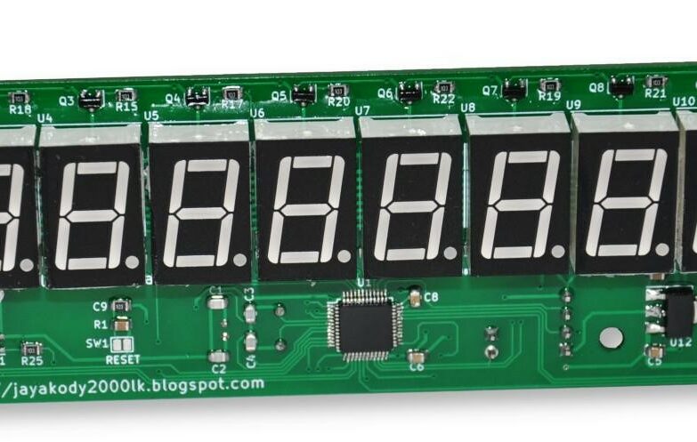 LED Serial 7-Segment Display 2 Board IDC10 SPI 2x4 Digits