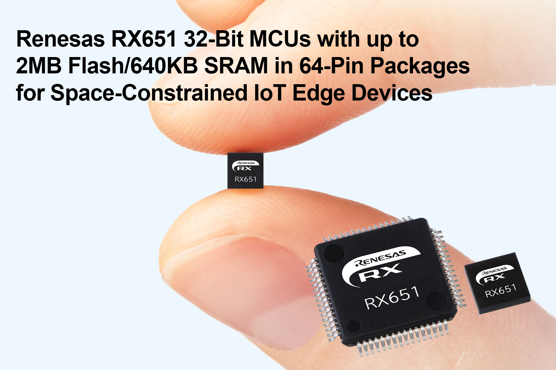 Ultra-Small RX651 MCU package for Compact IoT Connectivity Modules Ultra-Small RX651 MCU package for Compact IoT Connectivity Modules