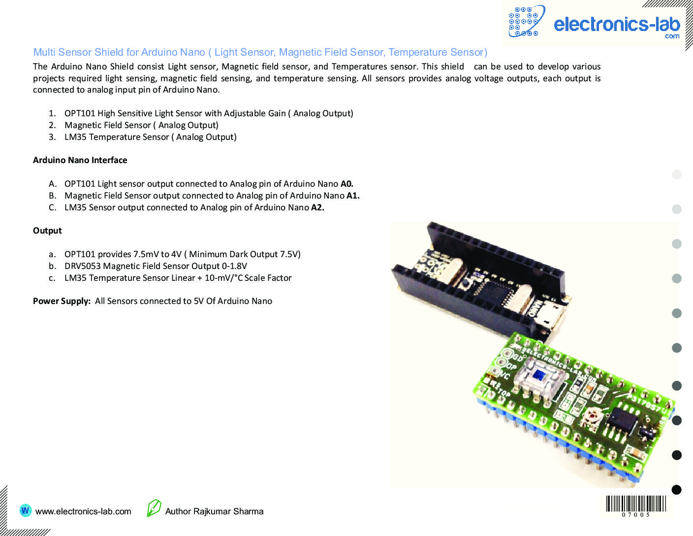 Multi _sensor_Shield_for_Arduino_Nano - Electronics-Lab.com