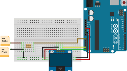 Arduino Voltmeter using SH1106 OLED display