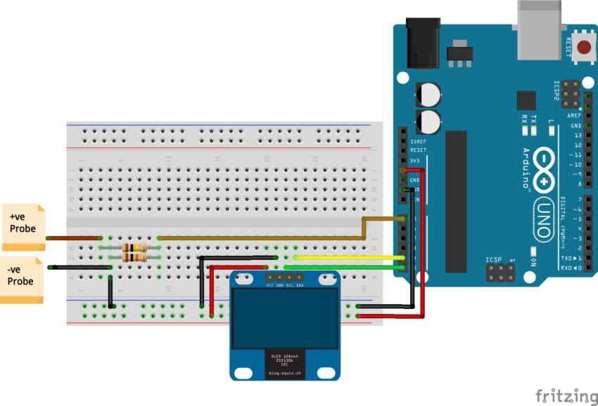 Arduino Voltmeter using SH1106 OLED display - Electronics-Lab.com