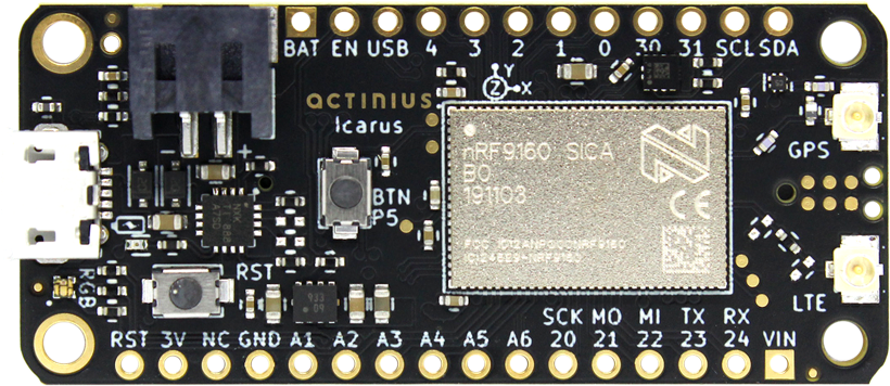 Icarus IoT Board has GPS, accelerometer and LiPo charging