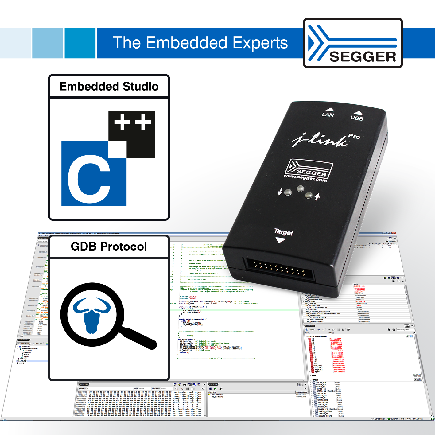 SEGGER Embedded Studio adds support for 3rd party debug probes via GDB protocol