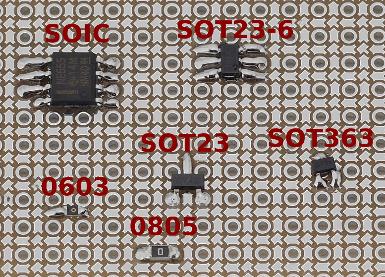 Advanced protoboard layout with 1.27mm pitch for smd parts Advanced protoboard layout with 1.27mm pitch for smd parts