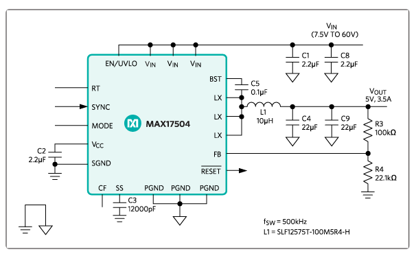 3.3V/3A, Wide-Input, Synchronous, Step-Down DC-DC Reference Design