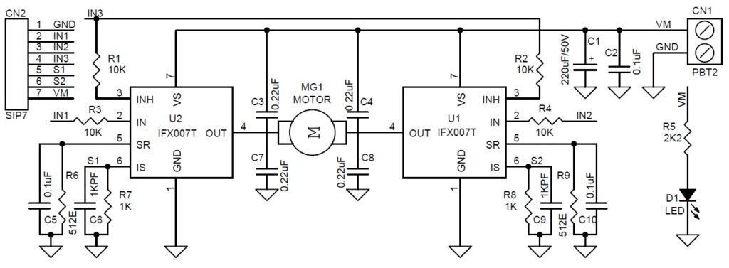 High Power Bidirectional DC Motor Driver using IFX007T High Power Bidirectional DC Motor Driver using IFX007T