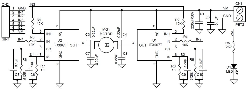 High Power Bidirectional DC Motor Driver using IFX007T