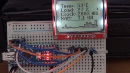 PC Hardware Monitor with Nokia 5110 Display and Arduino