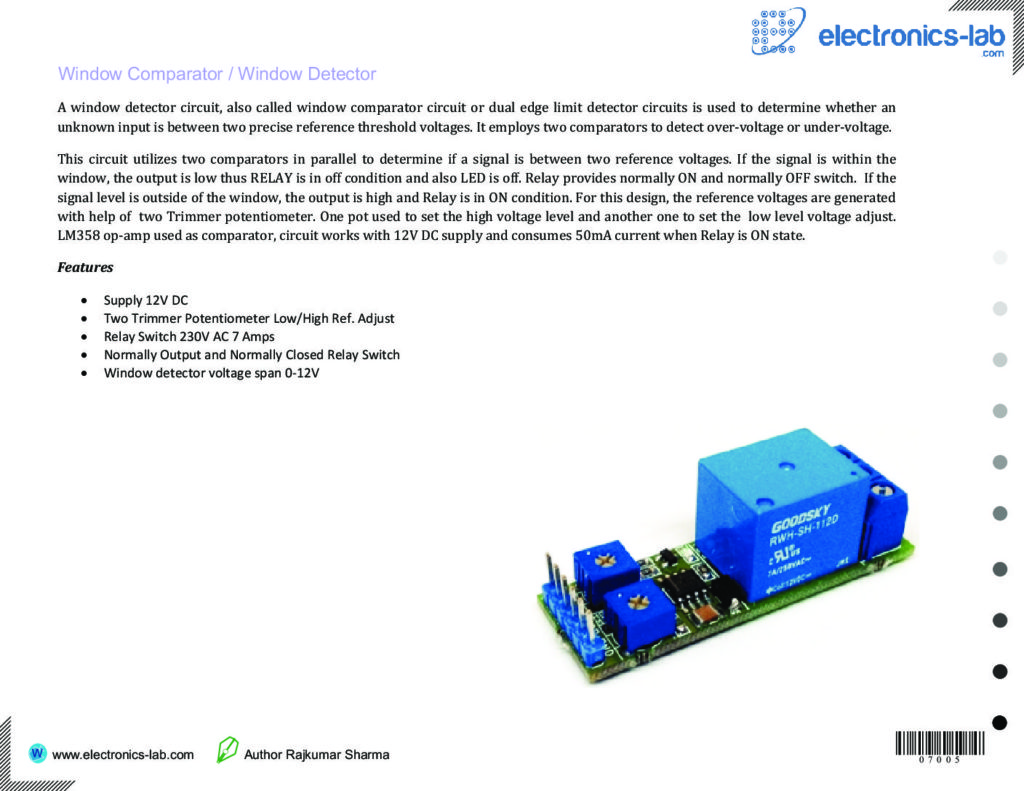 Window Comparator Window Detector
