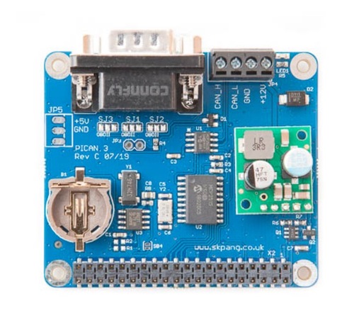 PiCAN3 CAN Bus HAT for Raspberry Pi 4 with 3A Power Supply And Real-Time Clock