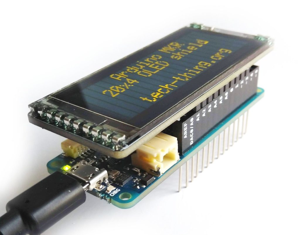 Arduino MKR 20×4 I2C OLED shield