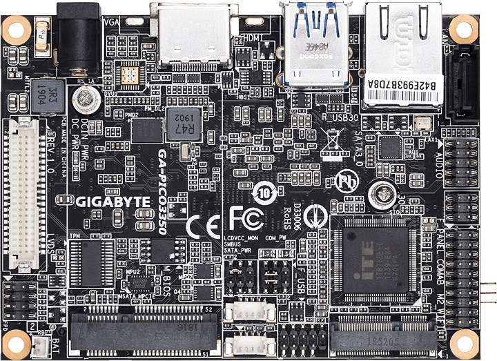 GIGABYTE GA-PICO3350 Apollo Lake Pico-ITX Board Comes with SO-DIMM RAM Slot, SATA and mSATA Storage